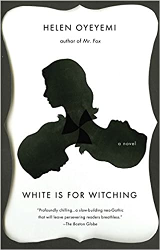 coperta lui White este pentru Witching de Helen Oyeyemi, cu silueta a trei fete intr-un model de roata.
